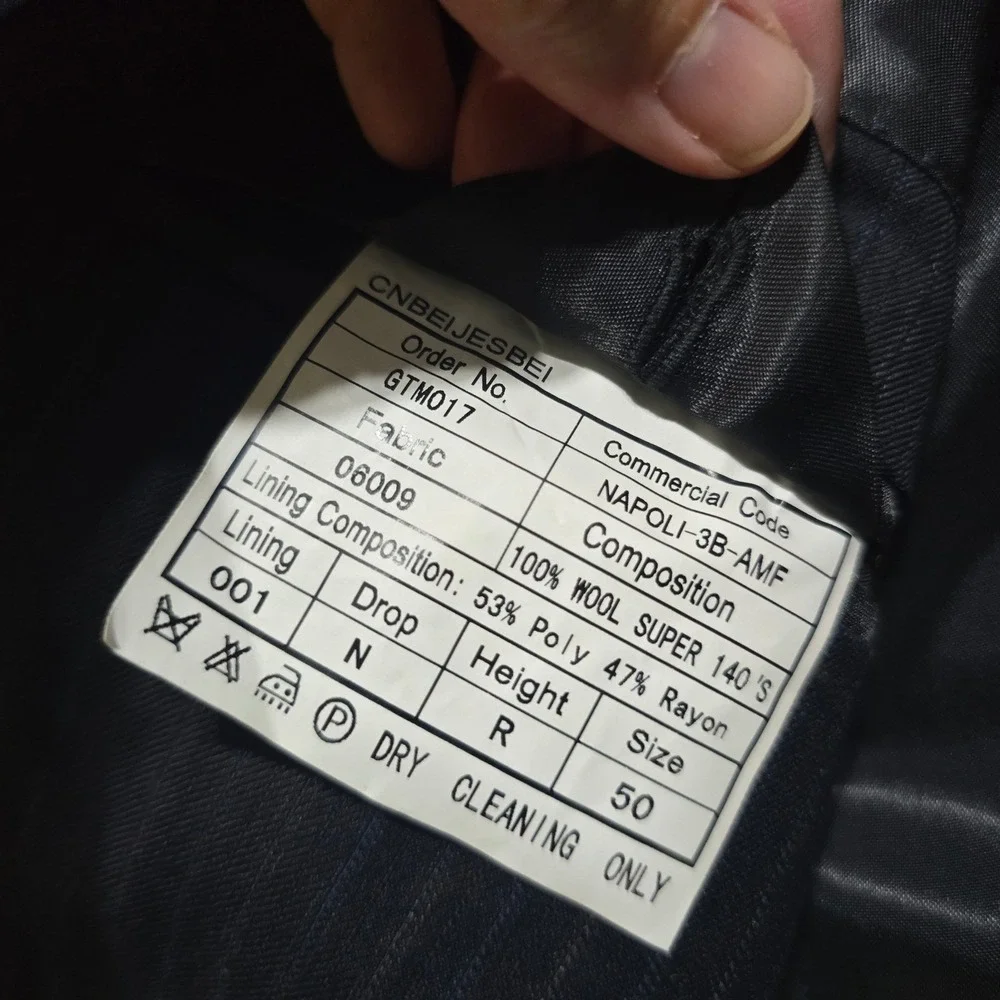 Sorrent Sartoriale Suit jacket 40 pants 34x36 raw hem Pinstripe Super 140s Wool